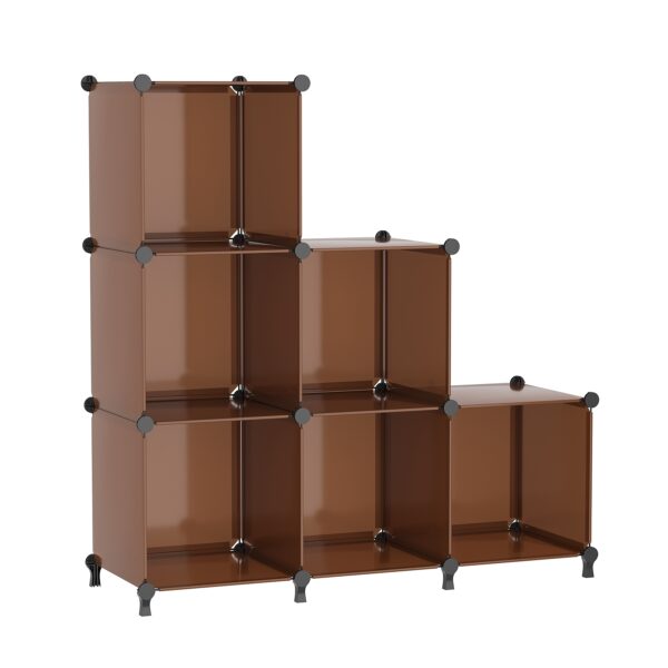 AWTATOS 6 Cube Storage Cocoa Brown